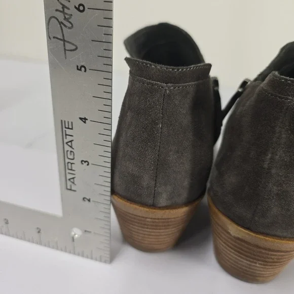 1 STATE Womens Dark Gray Suede Studded Ankle Booties Block Heel Pointed Toe 9.5M - Picture 6 of 7